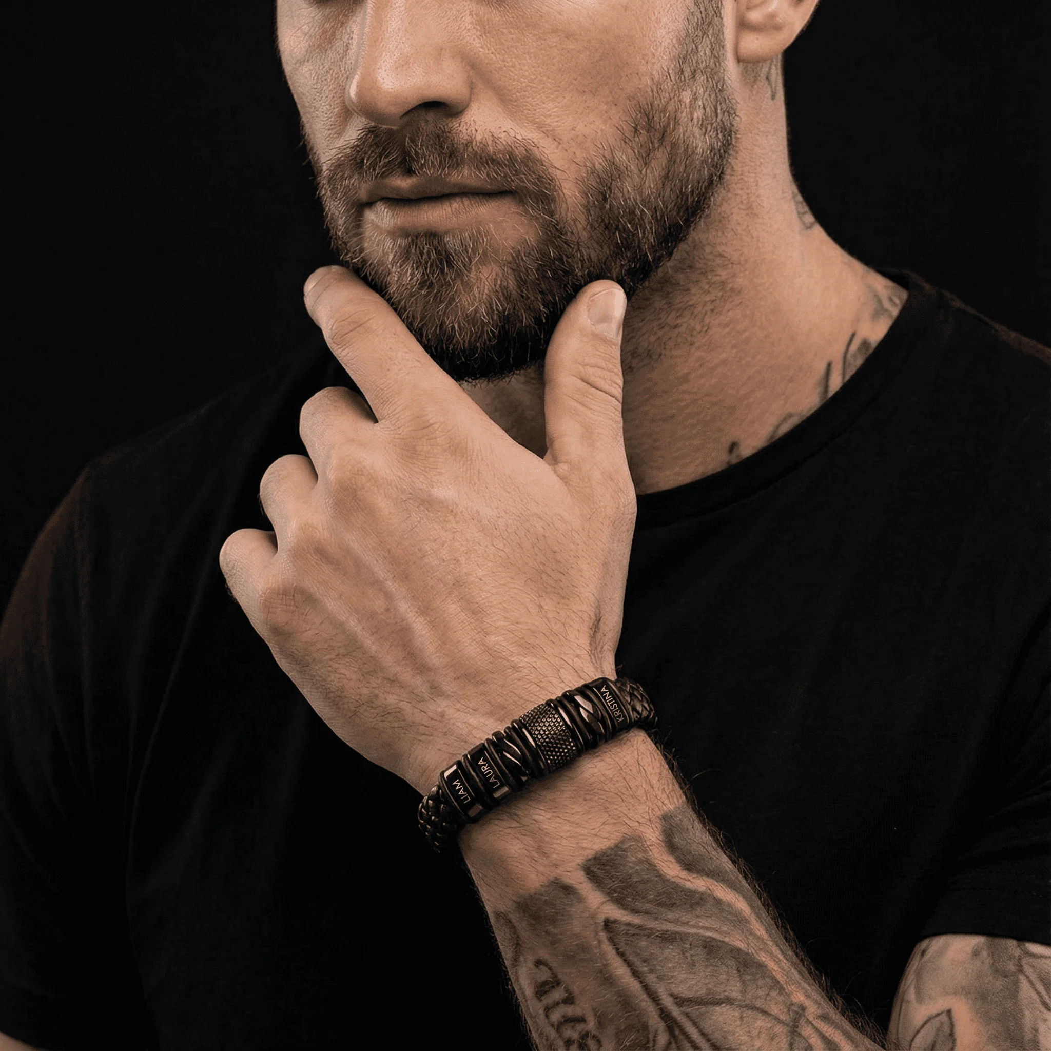 Set of 2: Black Bracelet + Arrow Necklace - Image 3